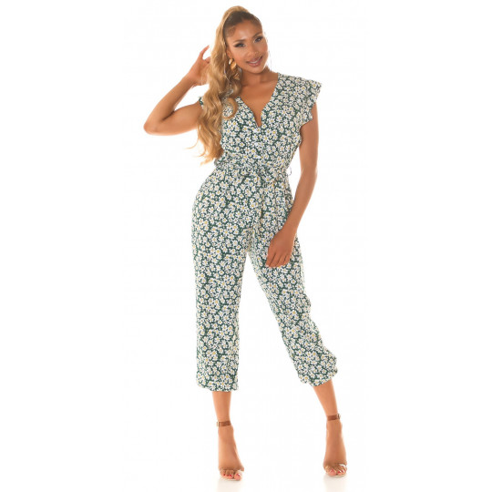 Grön solrosmönstrad...