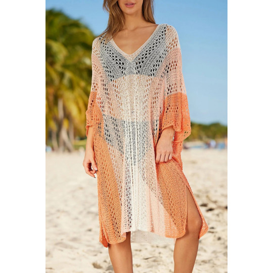 Orange striped crocheted...