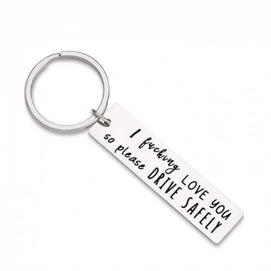 Drive safely keychain