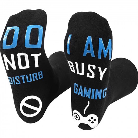 Black gaming print socks