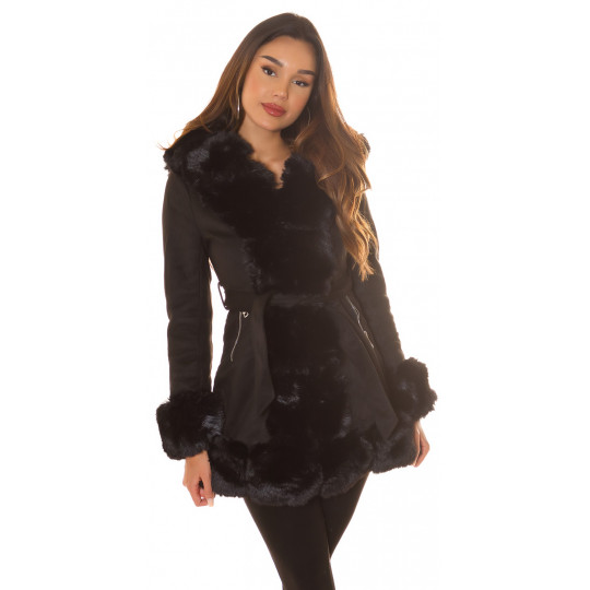 Black winter jacket with...