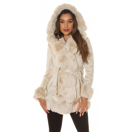 Beige vinterjacka med...