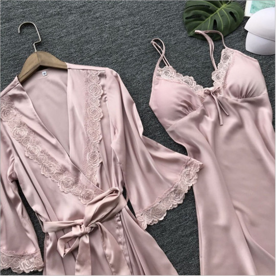 Pink dressing gown with...