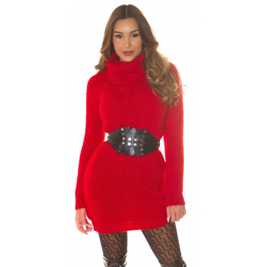 Koucla red high-collared...