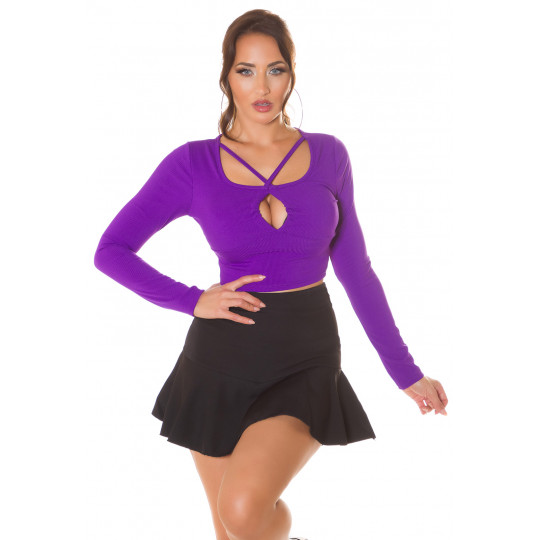 Purple long-sleeved short...