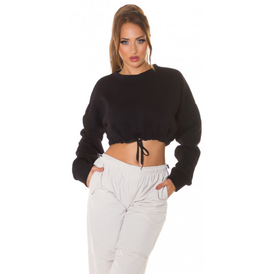 Black crop sweatshirt with...
