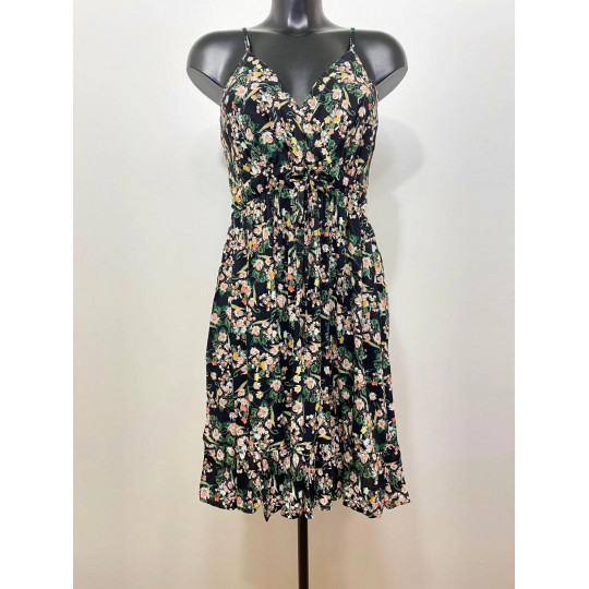 MD musta kukkakuvioinen...