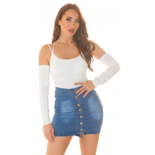 Koucla valkoinen ribattu...