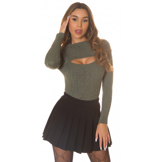 Khaki lyhyt neule...