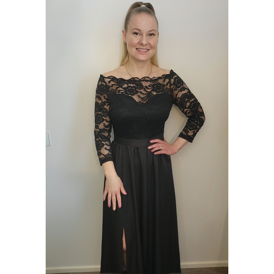 Black long party dress with...