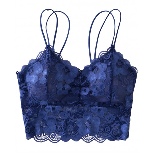 Sininen pitsinen lyhyt toppi