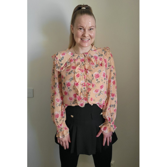 Peach floral pattern blouse...