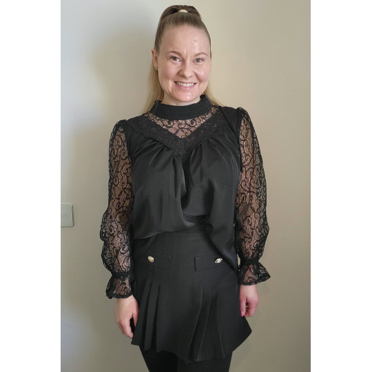 Black lace sleeve...