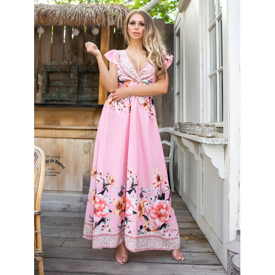 Pink floral pattern with...